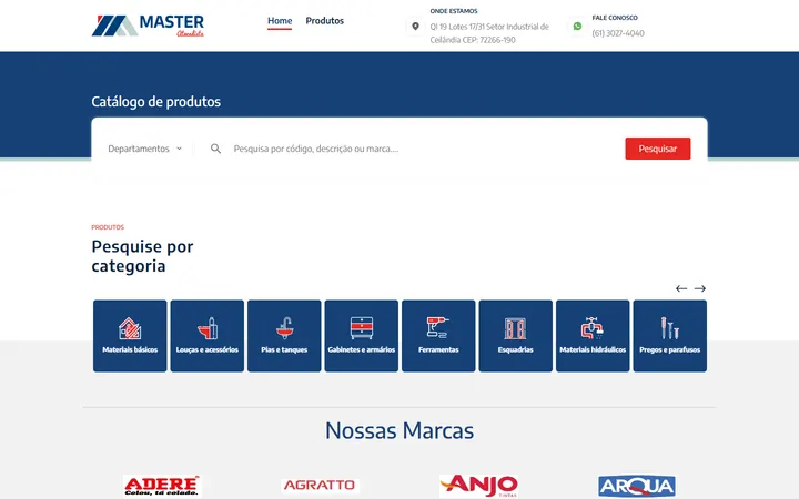Catálogo online da Master Atacadista, com busca por categoria de produtos.